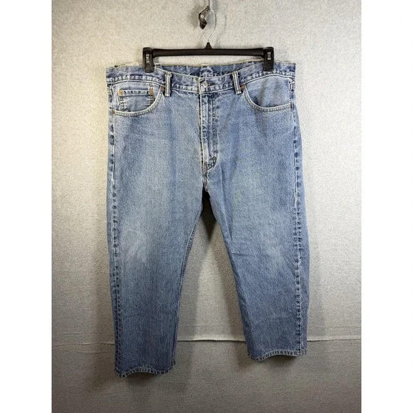 Levis 505 Jeans Mens 42x24 Blue Medium Wash Denim Regular Fit Straight Leg Pants