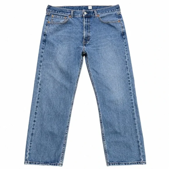 Levis 505 Regular Fit Jeans Mens 38x29 Medium Wash Blue Straight Leg Denim Pants