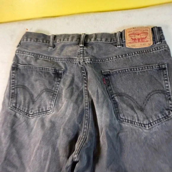 Levis 550 Relaxed Fit Tapered Leg Jeans Mens 40x32 Faded Black Denim 00550-0260