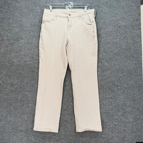 Levis 505 Pants Jeans Mens 32x32 Beige Tan Stretch Classic Denim Pants Casual