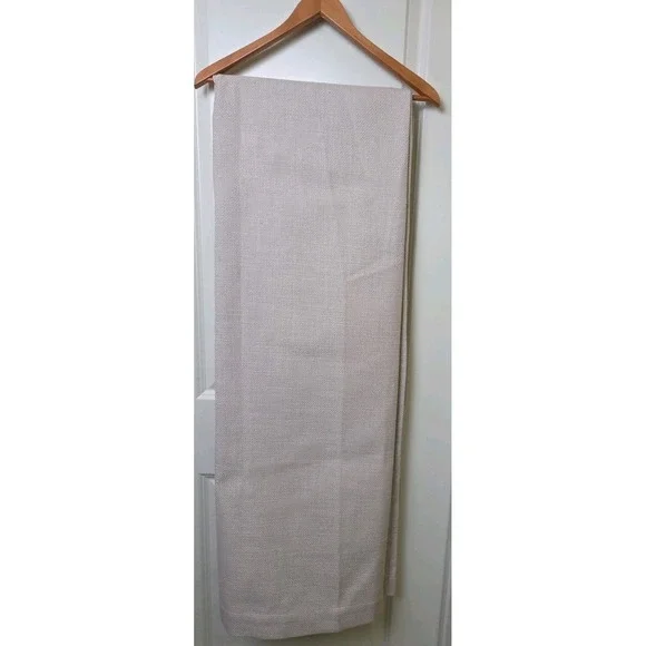 2 Ballard Designs Textured Linen Blend Lined Drapery Curtain Panels Ivory 53x84