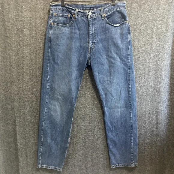 Levis 505 Jeans Mens 36x32‎ Blue Straight Leg Medium Wash Denim 100% Cotton Work