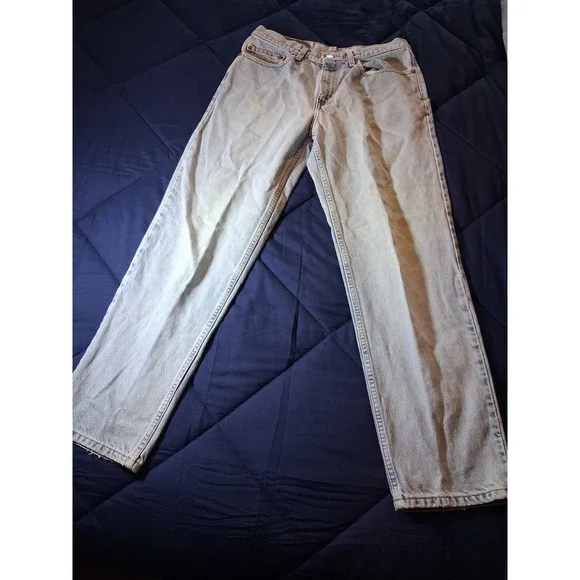 Levis 550 Mens Relaxed Fit Tapered Leg Light Wash Denim Jeans 32x30 Vintage