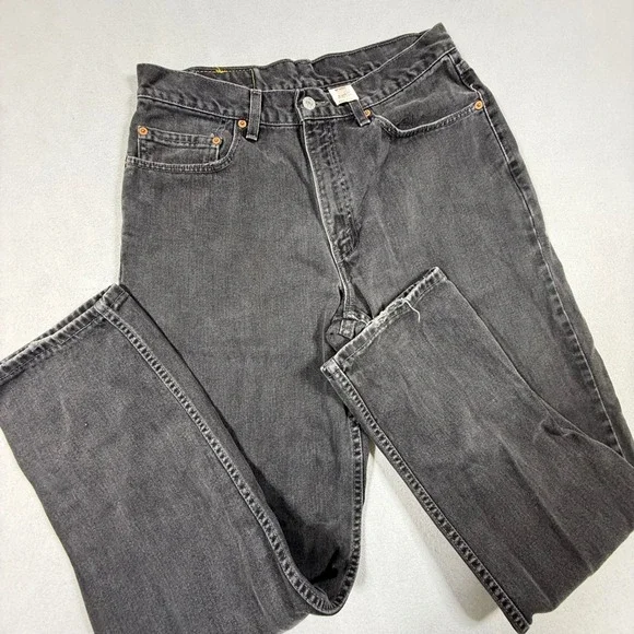 Levis 550 Relaxed Fit Jeans Mens 34x34 Faded Black Made in USA Vintage Denim
