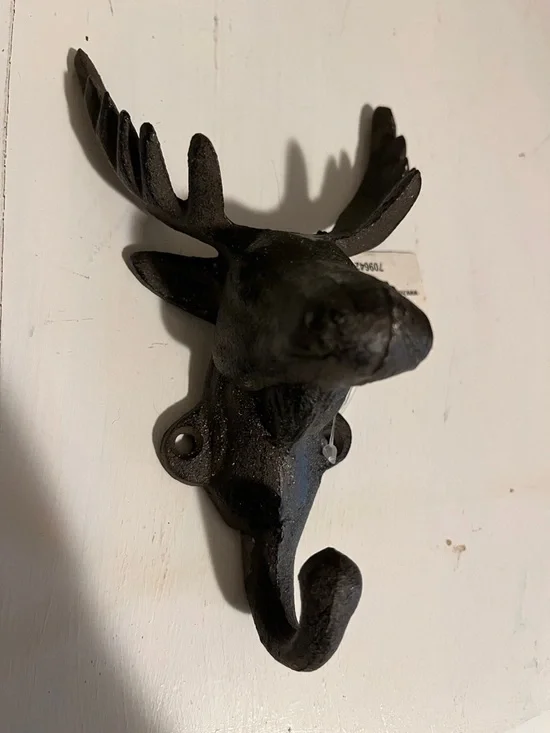 Cast Iron DEER HOOK HANGER - Heavy - Man Cave - Lodge - Cabin - Hunting - NWT