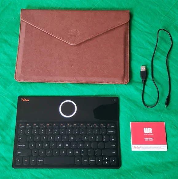Wekey Bluetooth Super Slim Touch Keyboard with Leather Case USB Cable Manual