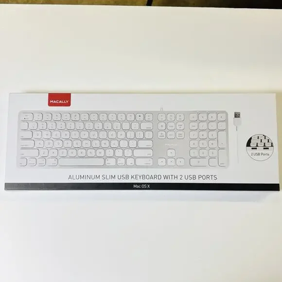 Aluminum USB Wired Keyboard w/Numeric Keypad for Apple Mac iMac Macbook. NIB.