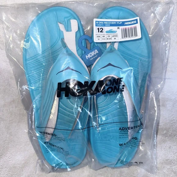 NWT Men’s Size 12 Hoka One Ora Recovery Flip Flop Scuba Blue/Bellwether Blue