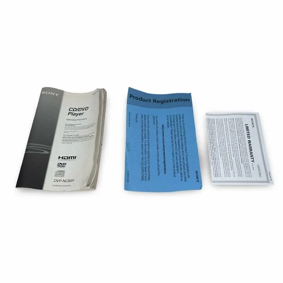 Sony DVP-NC85H CD/DVD Player Instructions Manual Warranty Registration ONLY
