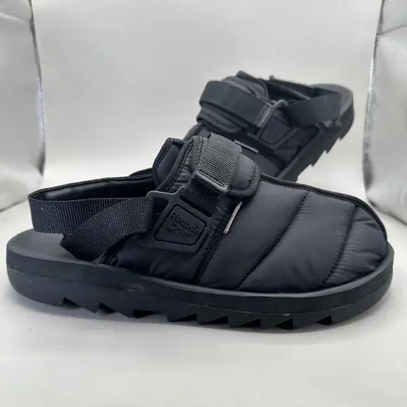 Reebok Beatnik Shoes Mens Size 13 Black Primaloft Quilted Mule Sandals GW8327