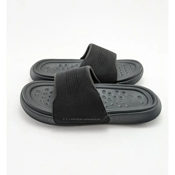 Mens Under Armour Ansa Elevate SL Black Slide Sandals 3025044-001 Size 9
