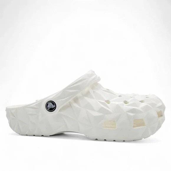 Crocs Classic‎ Geometric Clog Slides Sandal 209563-100 White Men's Size 10 NEW