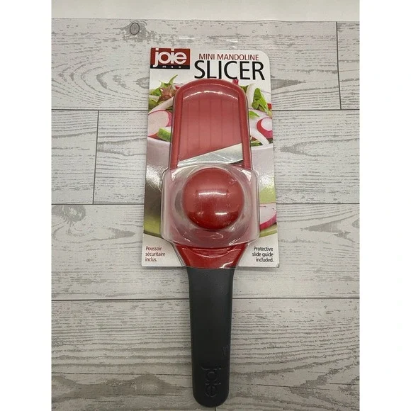 Joie MSC Mini Mandoline Slicer with‎ Protective Slide Guide Red