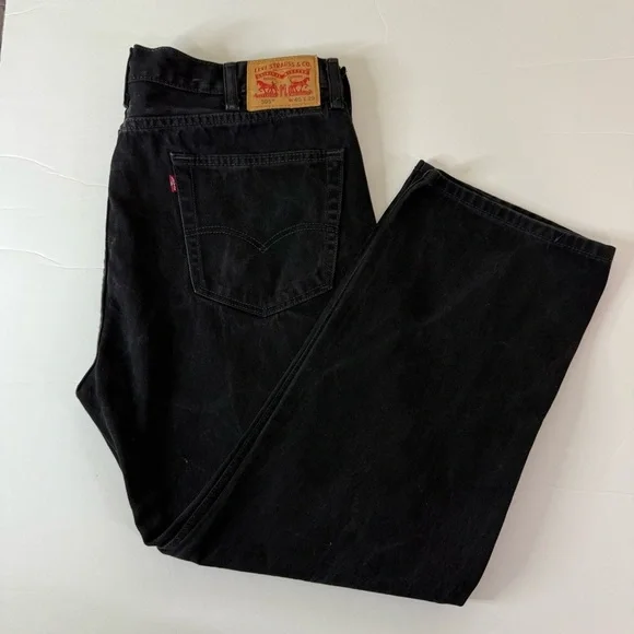 Levi’s 505 Black Jeans Mens 40x29 Straight Leg Classic Fit Dark Wash Denim