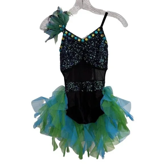 CURTAIN CALL Showtime Star 2-Piece Dance Costume‎ Leotard Tutu Size CME Ballet