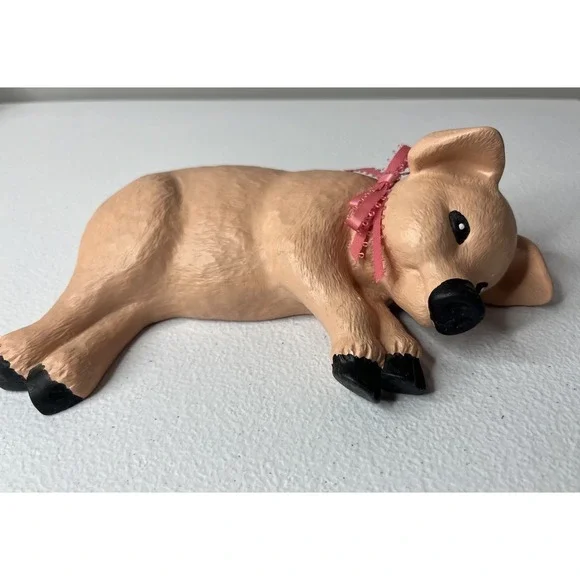 Vtg Ceramic Pig Pink With A Bow Kitchen House Decor Wall Hanging‎
