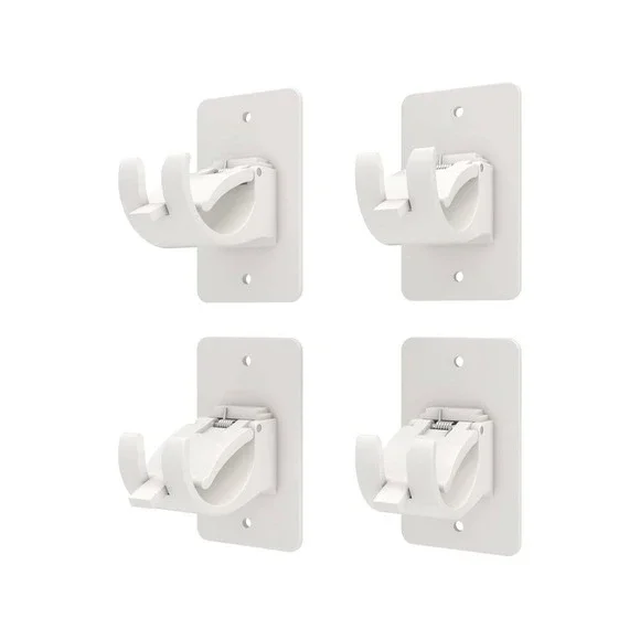 4Pcs Nail Free Adjustable Curtain Rod Clip Brackets Self Adhesive Holder Hook T2