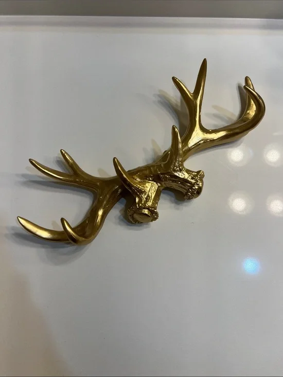 Gold Antler Wall Decor Accent - Decorative Home Wall Art