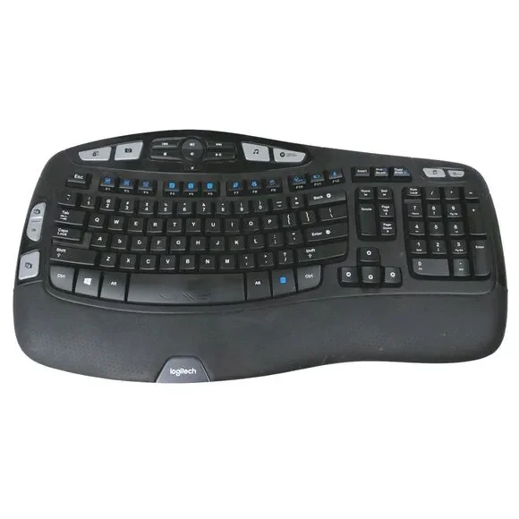 Logitech K350 Wave Wireless Keyboard - No USB Connector Tested Working