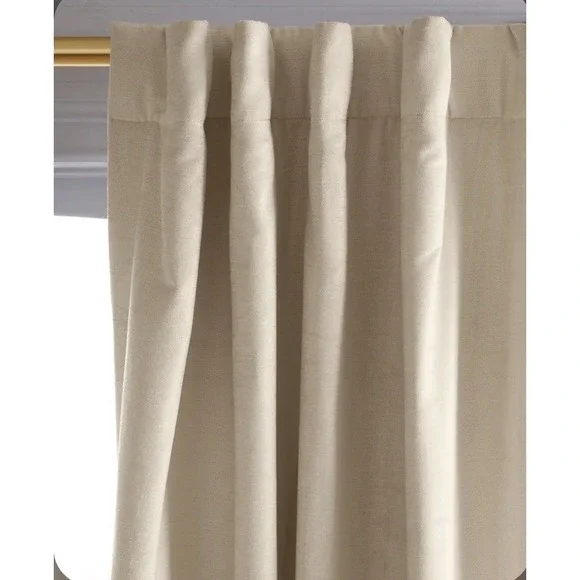 NWOT! Quince Luster Velvet Champagne Blackout Curtain, 48