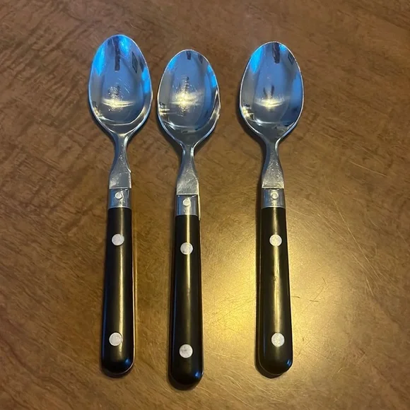 Washington Forge Mardi Gras Stainless tablespoons black handle‎ made in Korea