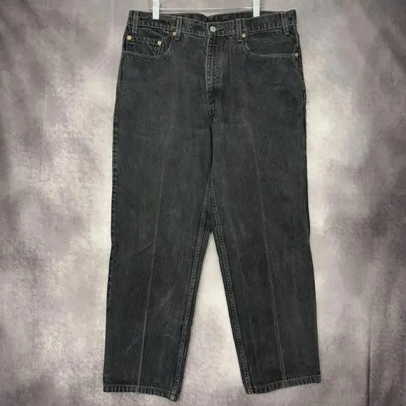 Vintage Levis 550 Men Size 36x30 Black‎ Denim Relaxed Red Tab 90s