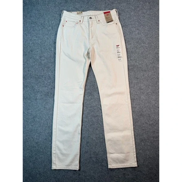 Levis 514 Straight Fit Mens Jeans 32x34 Off White Cream Stretch Denim Pants
