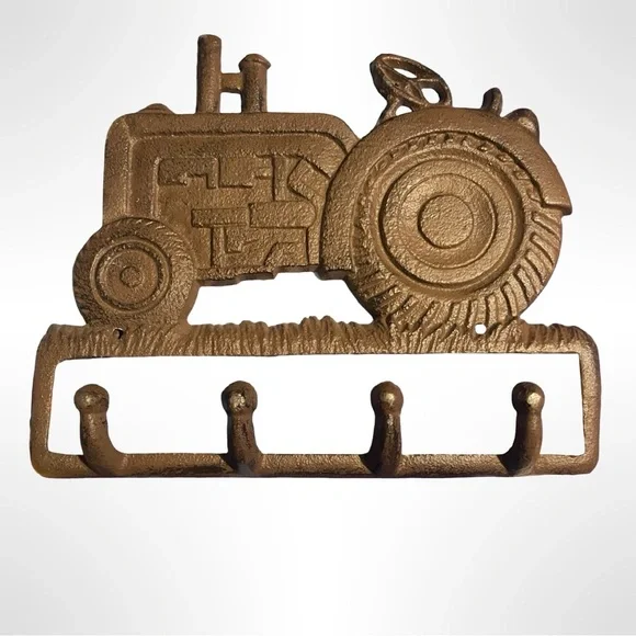 Brown‎ Cast Iron Tractor. Key Holder. Rustic Farmhouse Decor