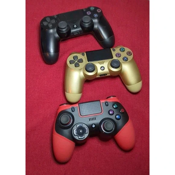 Sony DualShock 4 Wireless Controllers Touch Pad for PS4 Gold Black + 1 More