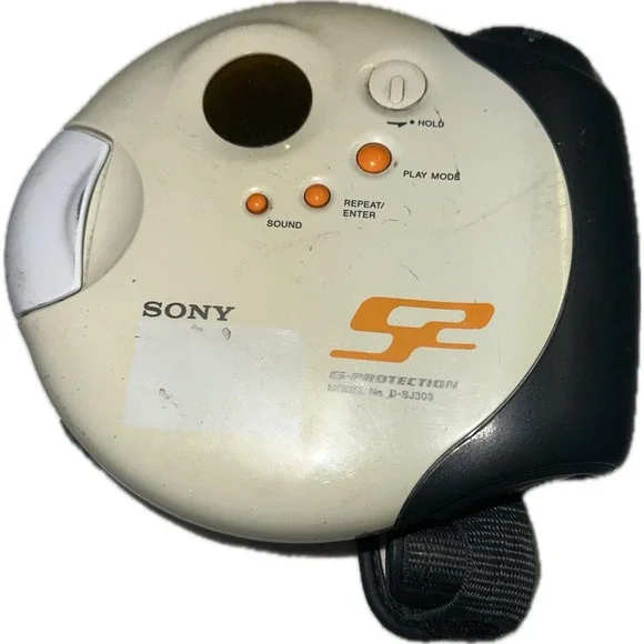 CLEAN SONY D-SJ303 CD Player W/Hand Strap G-Protection *Tested‎ & Working Great*