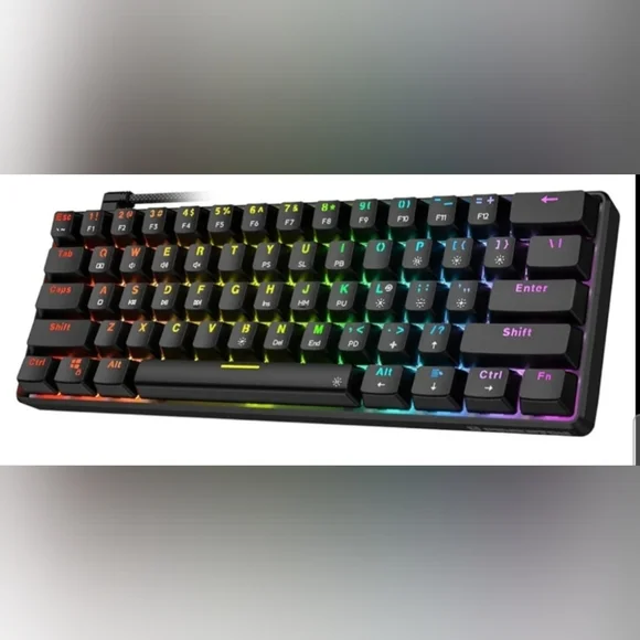 Punkston TH61 Mechanical Gaming Keyboard,RGB Backlit Wired Ultra-Compact NEW