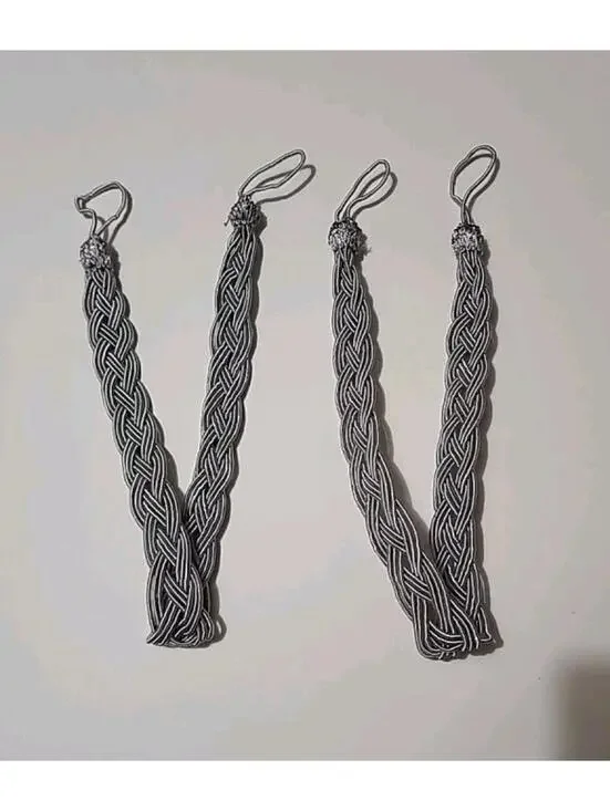 2pcs Curtain Tie Backs Thick Twisted Satin Rope Braided Strap Home Decoration