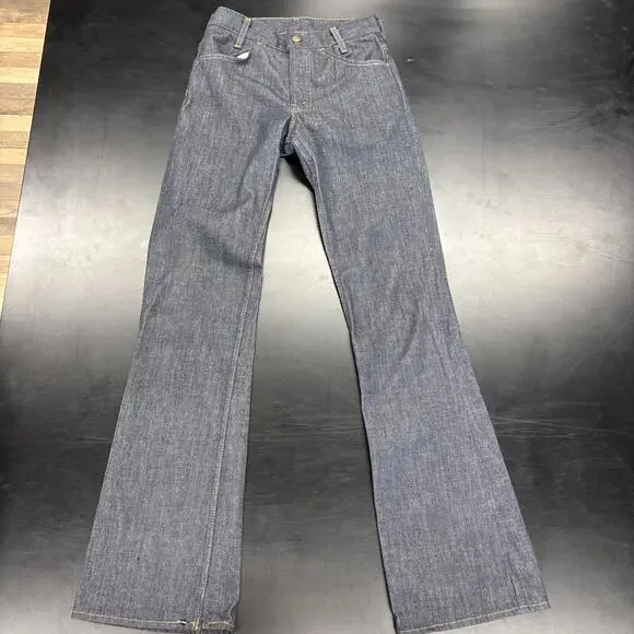 VTG 70s Orange Tab And Stitch Levi’s Wide Leg Blue Jeans Never Worn 28 X 33