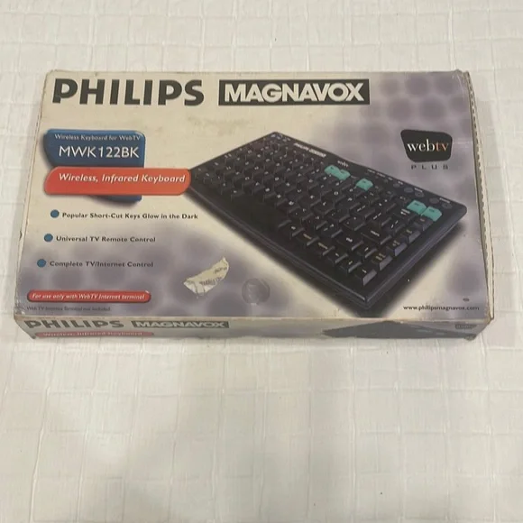 Philips Magnavox wireless infrared keyboard for web TV plus Internet MWK122BK