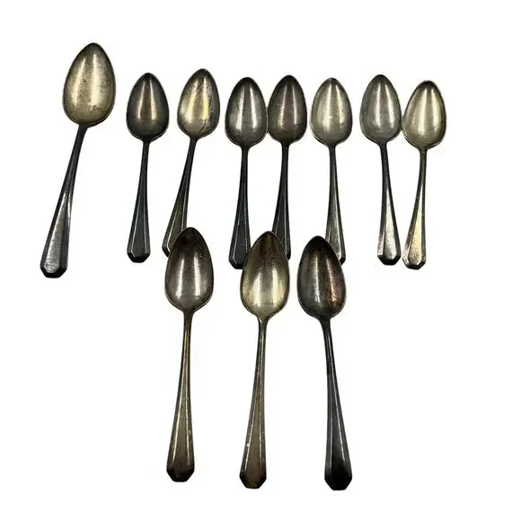 Antique WM Rogers & Son‎ AA Silver Plate Spoons 11 Piece Aged Patina Mixed Lot