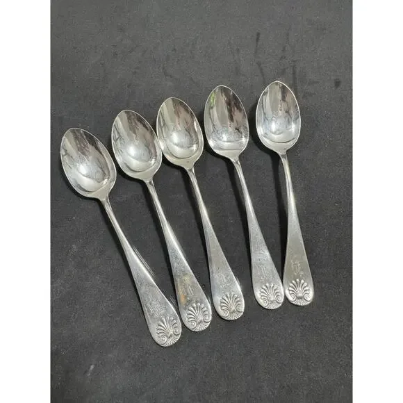 Shell by AF Towle And Son Sterling Silver Set Of 5 Teaspoons 5 3/8