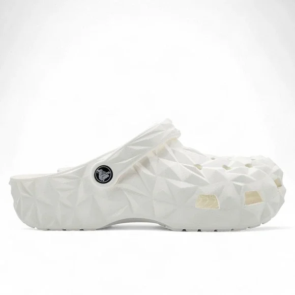 Crocs Classic Geometric Clog Slides Sandal 209563-100 White Men's‎ Size 12 NEW