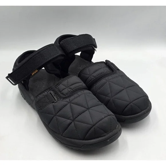 Teva Hurricane Hybrid Moc Sandals Mens 10 Black Quilted Ripstop Trail