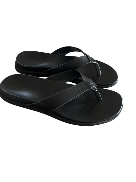Vionic Elijah Black Leather Sandals 12