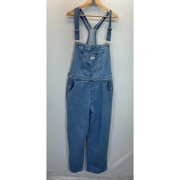 Levis Premium Overalls Mens XL Blue Denim Bib Straight Leg Workwear 