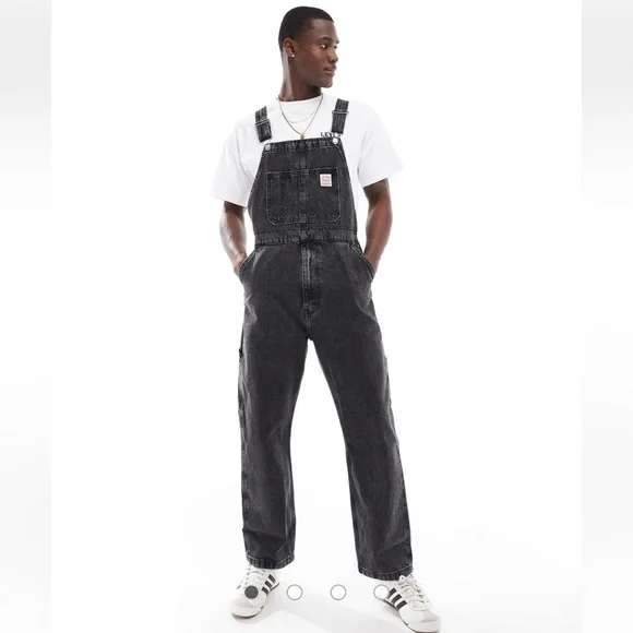 Levi's Red Tab Denim Dungarees In Washed Black