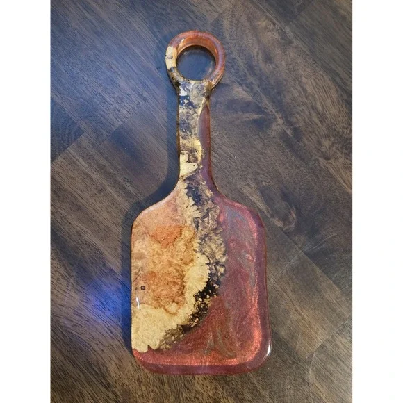 Unique Metallic Resin And Burl Wood Charchuterie Board