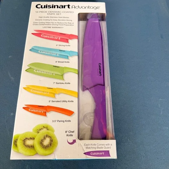 Cuisinart Advantage 12 Piece Ceramic Coated Stainless Steel Knife Set C55-12PRC2