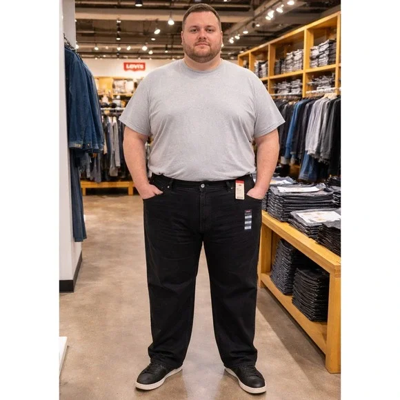 Levis 550 Relaxed Fit Black‎ Jeans Mens Big and Tall 50x30 100% Cotton NWT