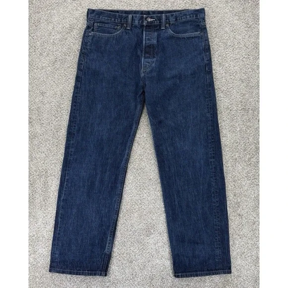 Levis 562 Jeans Mens 36x32 Blue Loose Taper Button Fly Cotton (Actual Fit 37x30)