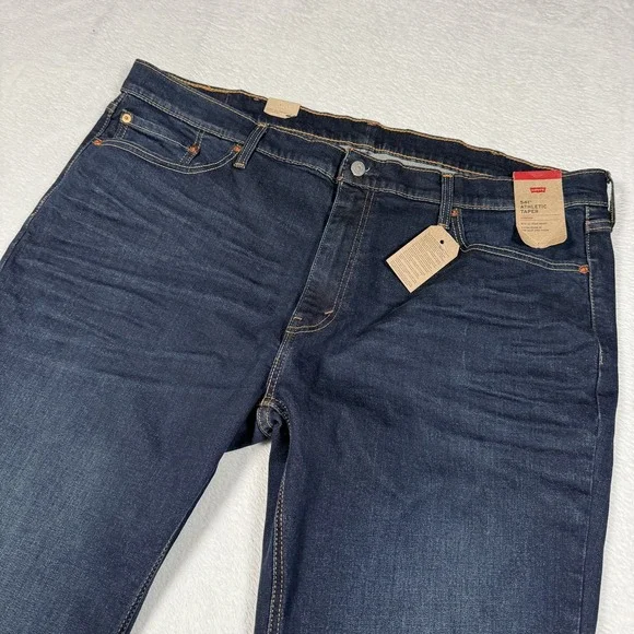Levis 541 Jeans Mens 44x30 Blue Athletic Taper Stretch Denim Dark Wash Casual