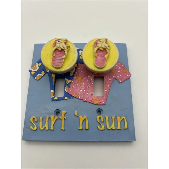 Surf N Sun Light Switch Plate‎ Cover/ Drawer Pulls Beach Home Hawaii Decor Wall