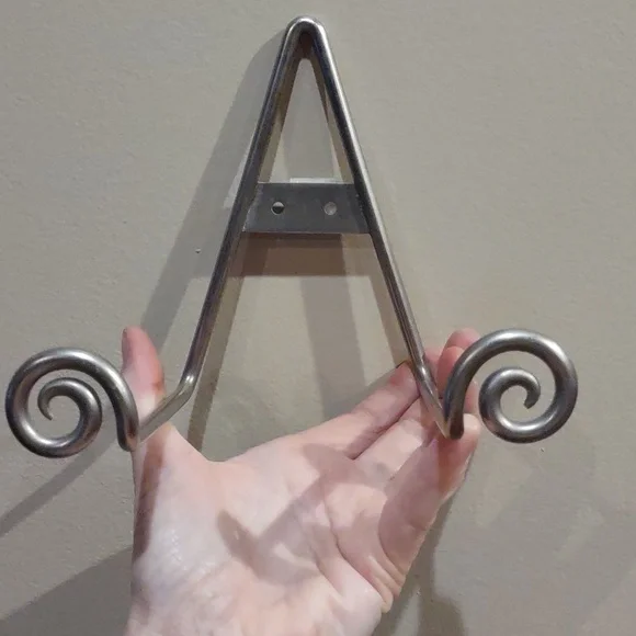 Silver Plate Holder, Wall Hook, Scroll, Nwt