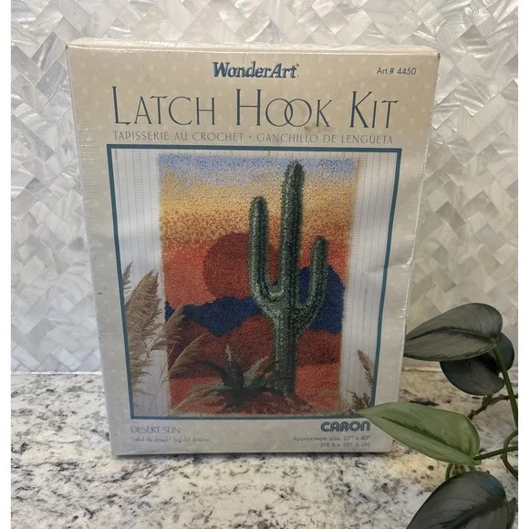 WONDERART CARON LATCH HOOK KIT #4450 DESERT SUN NEW SEALED IN BOX 27