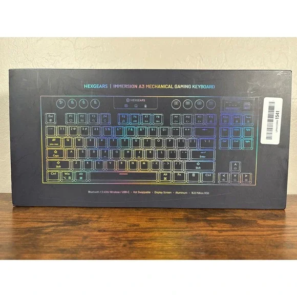 Hexgears Immersion A3 Mechanical Gaming Keyboard Wireless RGB Kailh Clicky Black